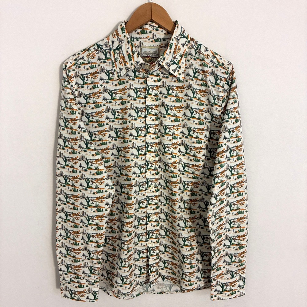 NWOT Rocking K Ranchwear Kennington Shirt Men's M Button Desert Cactus Western